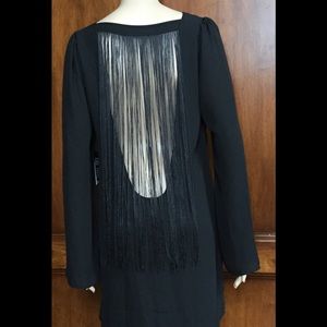 Express backless fringe LBD