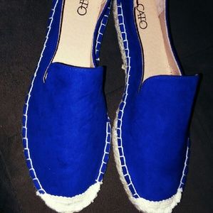 Cobalt blue espadrille flat - CATO