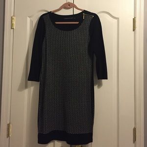 Black and patterned Ivanka Trump dress