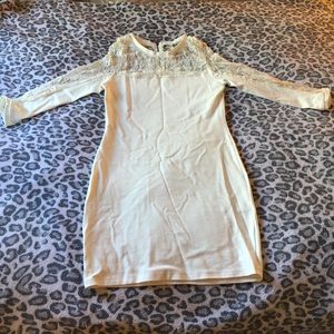 Cream dress with lace details