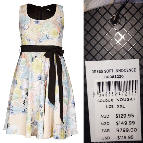 City Chic Floral Dress With Sash Plus Size - Picture 2 of 3