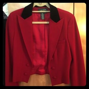 Ralph Lauren fitted tuxedo jacket.