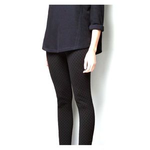 Zara black polka dot leggings