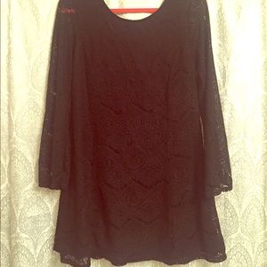 Long Sleeve Black Lace Dress