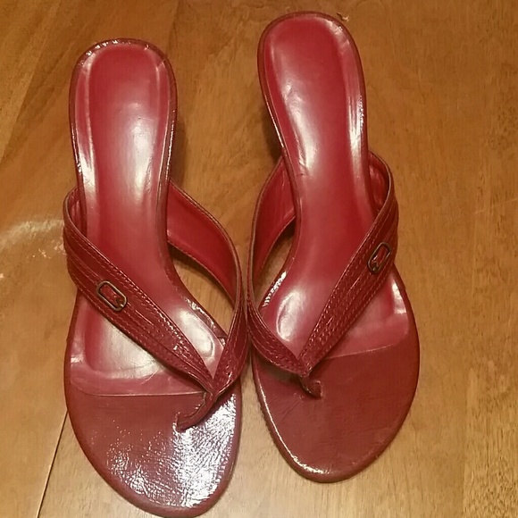 Red kitten heel