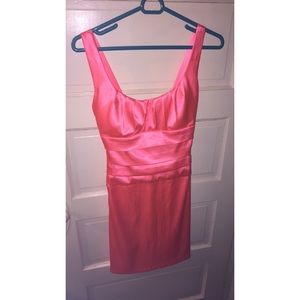 Neon orange formal dress