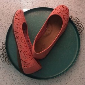 ballet flats in coral