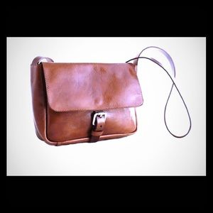 Dark brown leather cross-body purse!