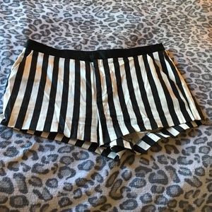 Black and white shorts