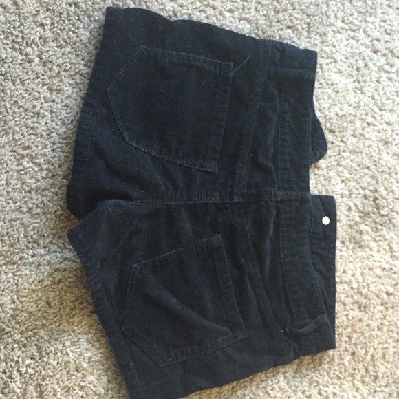 High waisted velvet shorts