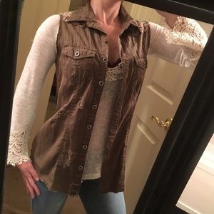 Gimmicks Olive Green Sleeveless Top