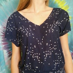 Navy blue low back shirt
