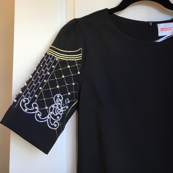 "Moon" Embellished Sleeve Dress