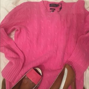 Pink Cashmere Polo Ralph Lauren sweater size m