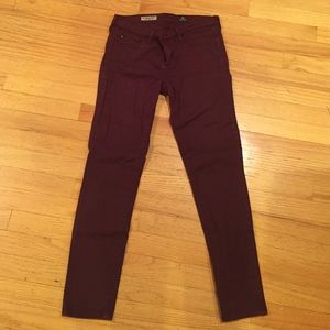 AG skinny jeans in burgundy