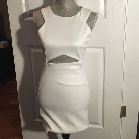 White Bodycon Cutout Dress