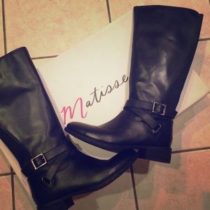 Matisse Black Leather Riding Boots