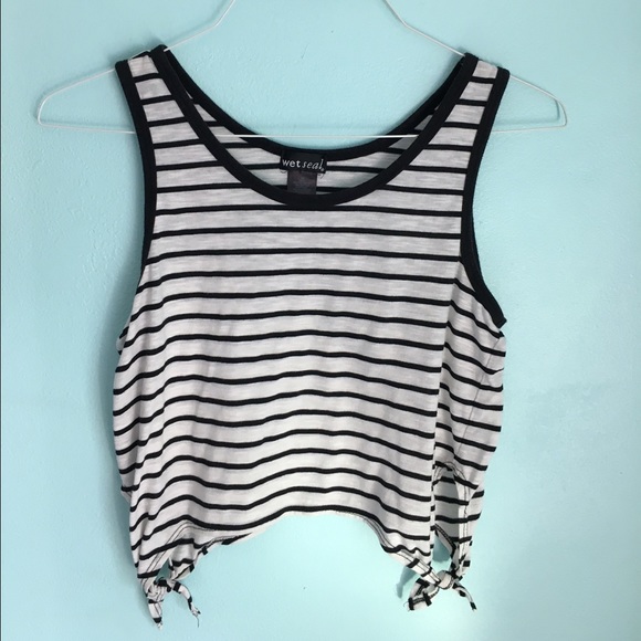 Cropped striped tank