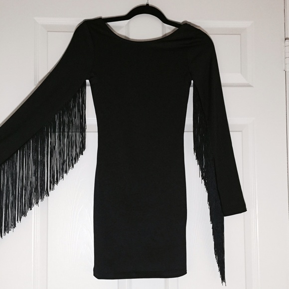Fringe Sleeve Bodycon Dress