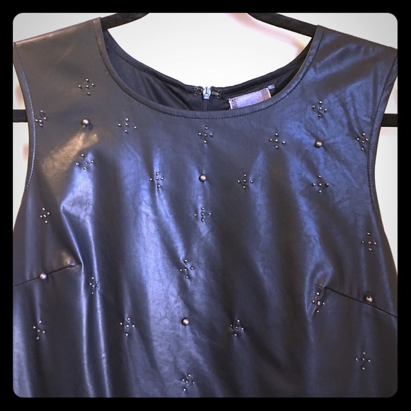 "Moon Collection" Embellished Pleather Dress