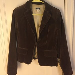 J crew chestnut brown velvet blazer size 4