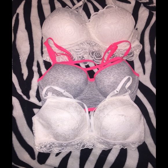 3 VS PINK BRALETTES