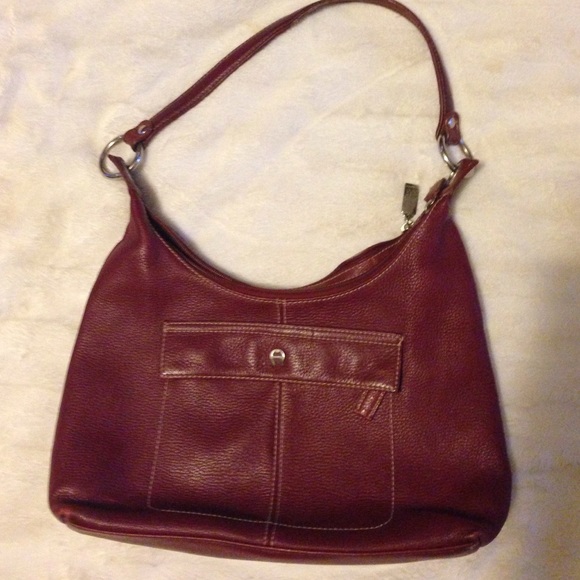 Red leather Aigner purse