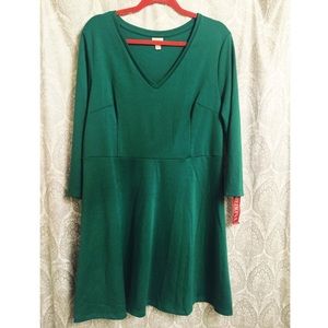 Green Vneck Dress