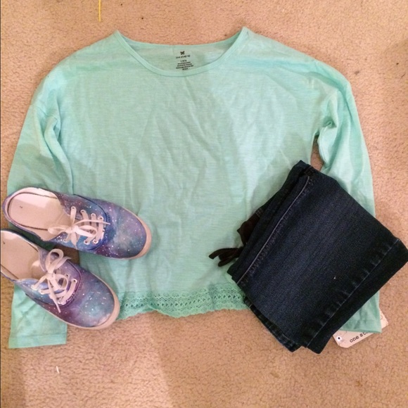 Cute kids mint green sweater