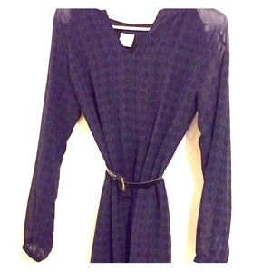 Navy and Black Geometric Print Cabi Dress