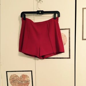 Red High Waisted Shorts
