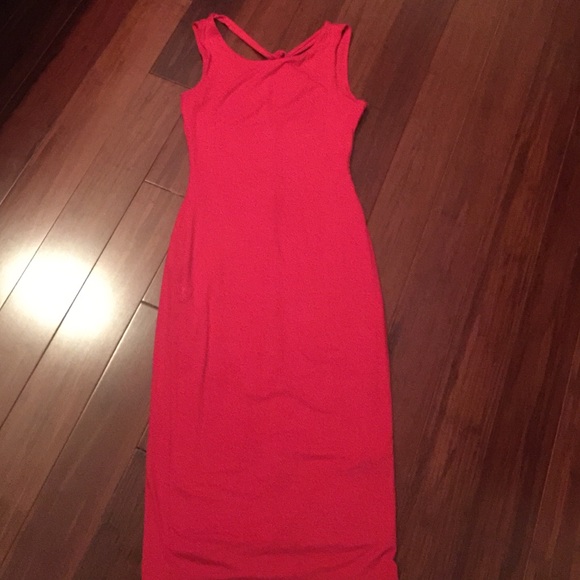 Red midi dress