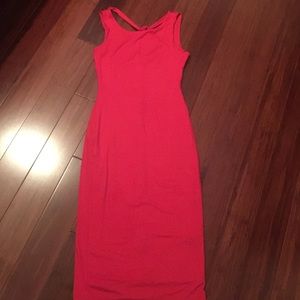 Red midi dress