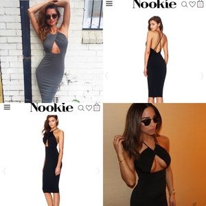 Nookie Disco Dolls Midi Dress size small black