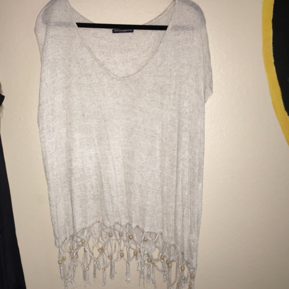 Long fringe beaded top