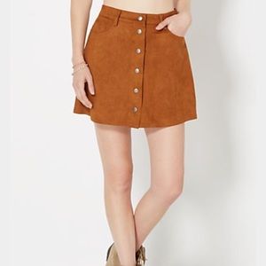 Suede mini skirt
