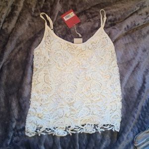 Never worn, crochet spaghetti strap tank top