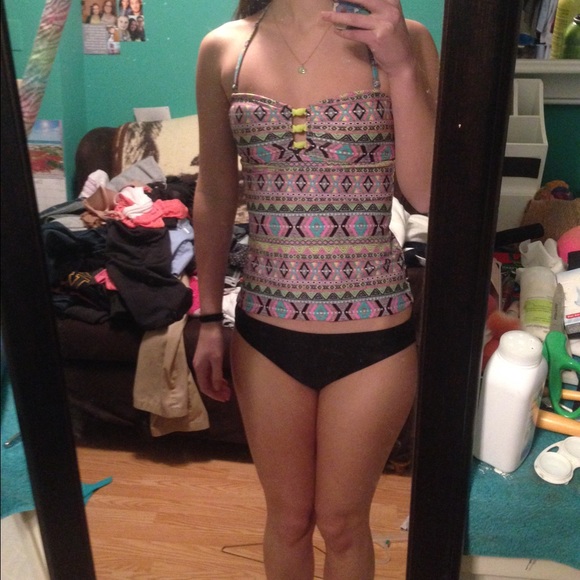 Aztec Print Tankini Bathing Suit Top