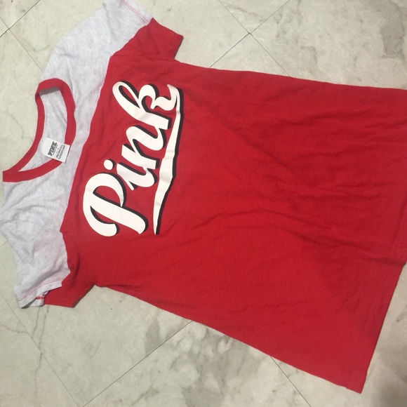 Red & grayish PINK shirt