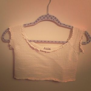 White off shoulder crop top