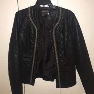 Live A Little faux Leather quilted jacket