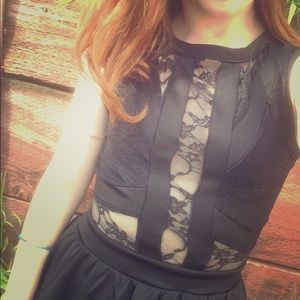 Black Cut-Out Lace Dress
