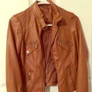 Brown leather jacket