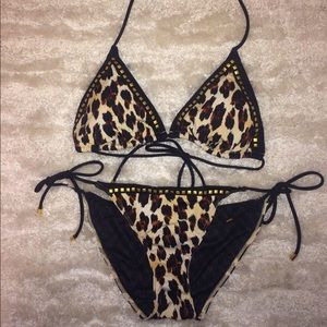 Victoria's Secret String Bikini M/S Leopard Print
