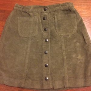Brandy Melville olive corduroy skirt