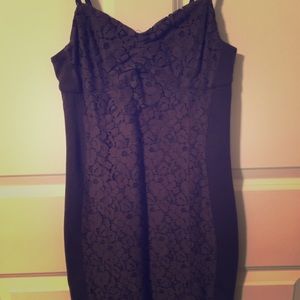 Gray lace mini dress