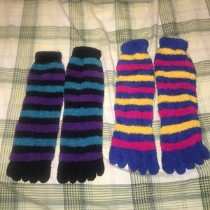 Two Pairs of Fuzzy Toe Socks