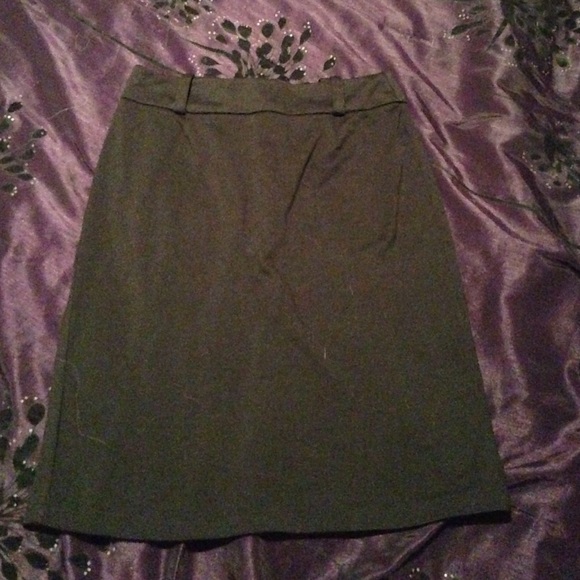 A line, knee length black skirt