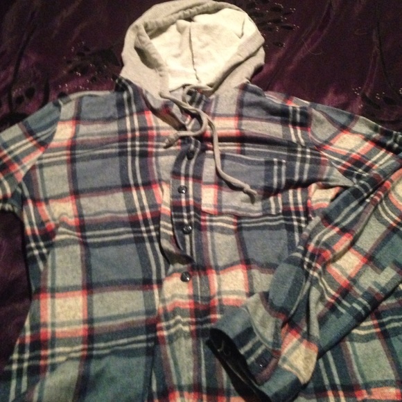 Thin hooded flannel