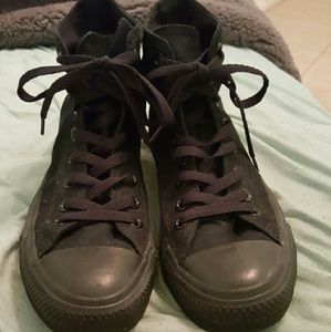 All Black High-Top Converse